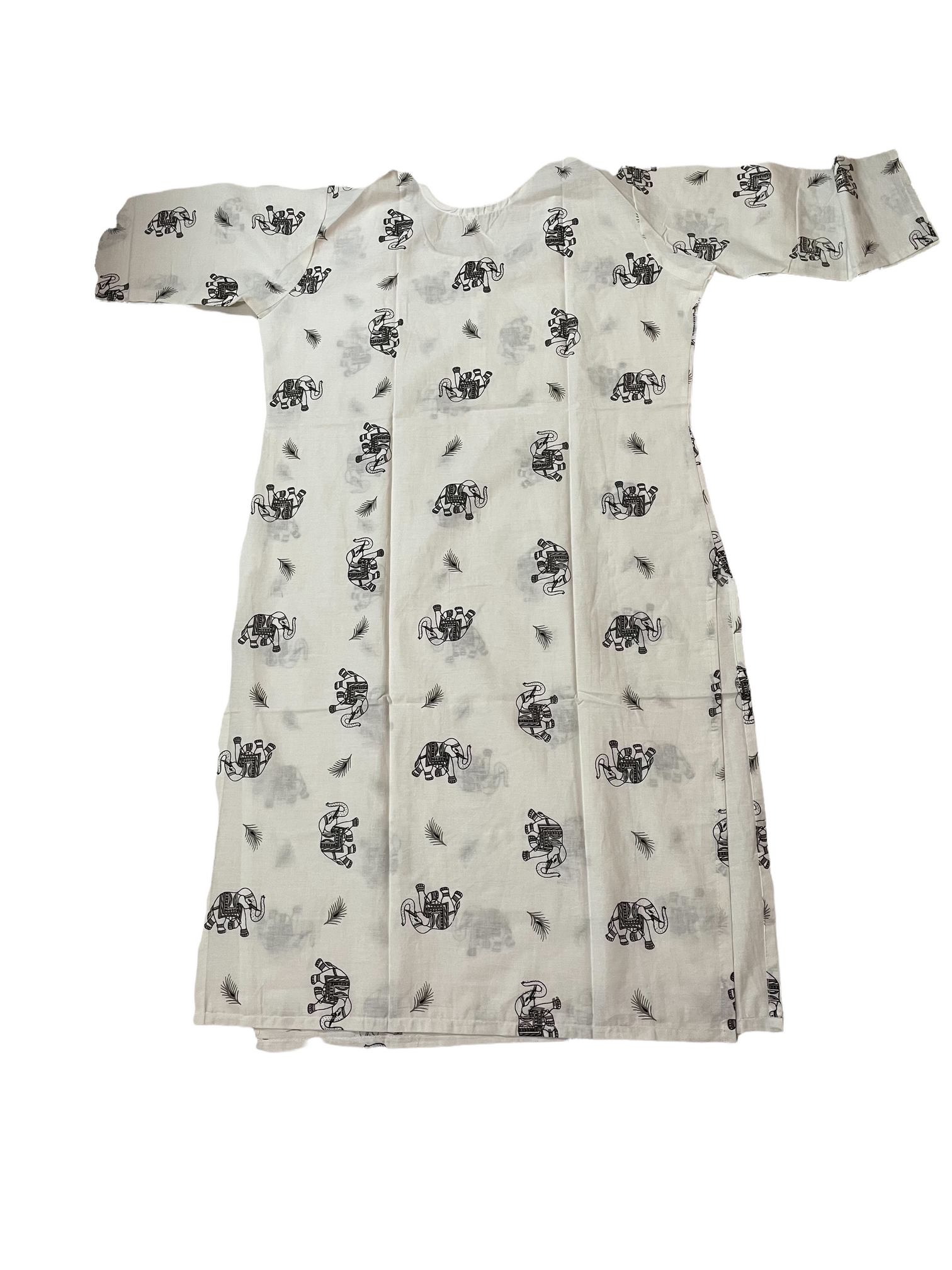 Pure Cotton White Colour Kurti (3 Quarter Sleeve)