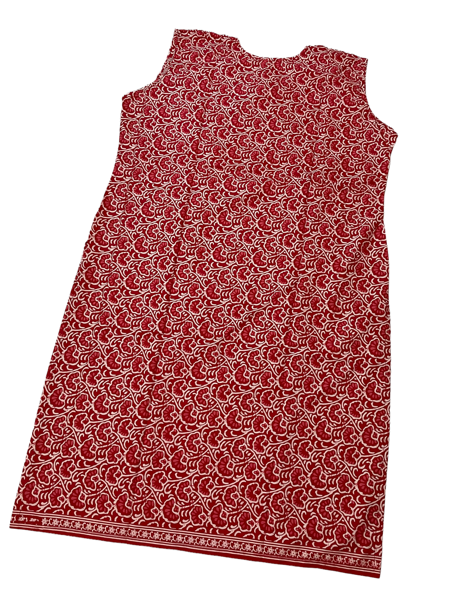 Pure Cotton Ruby Colour Sleeveless Kurti (Sleeve Included Inside)