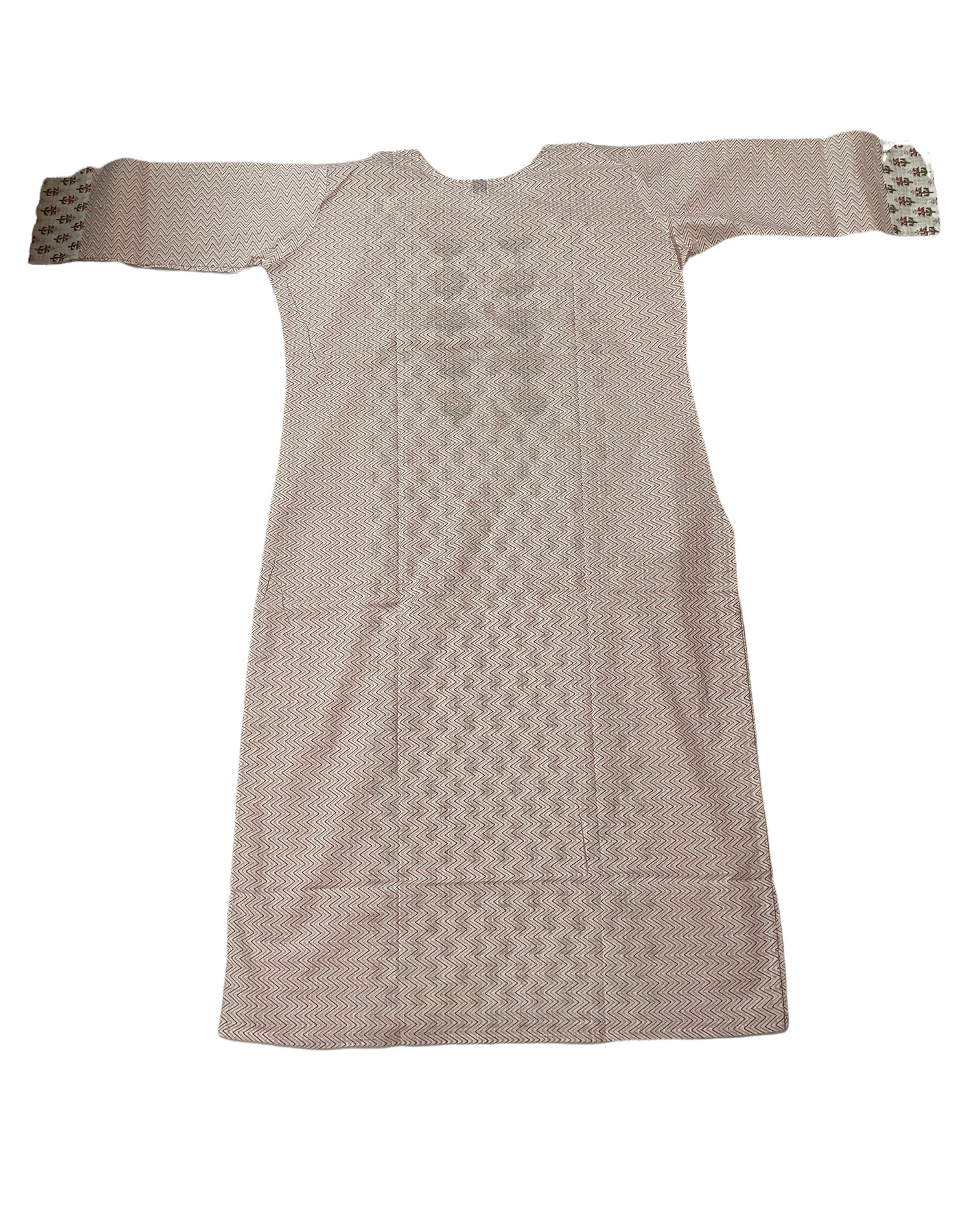 Pure Cotton Off-White & Pink Blend Colour Kurti (3 Quarter Sleeve)