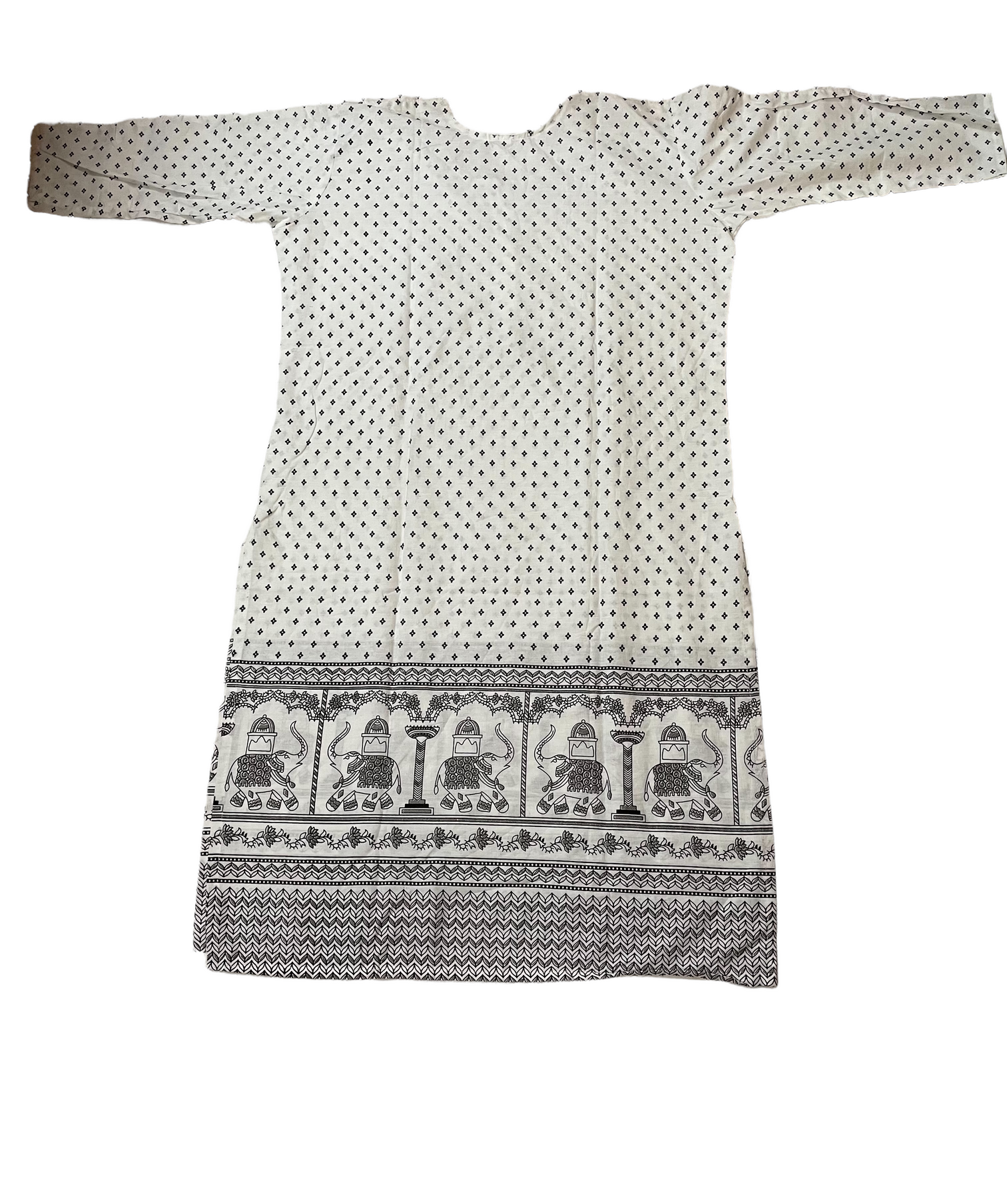 Pure Cotton White Colour Kurti (3 Quarter Sleeve)