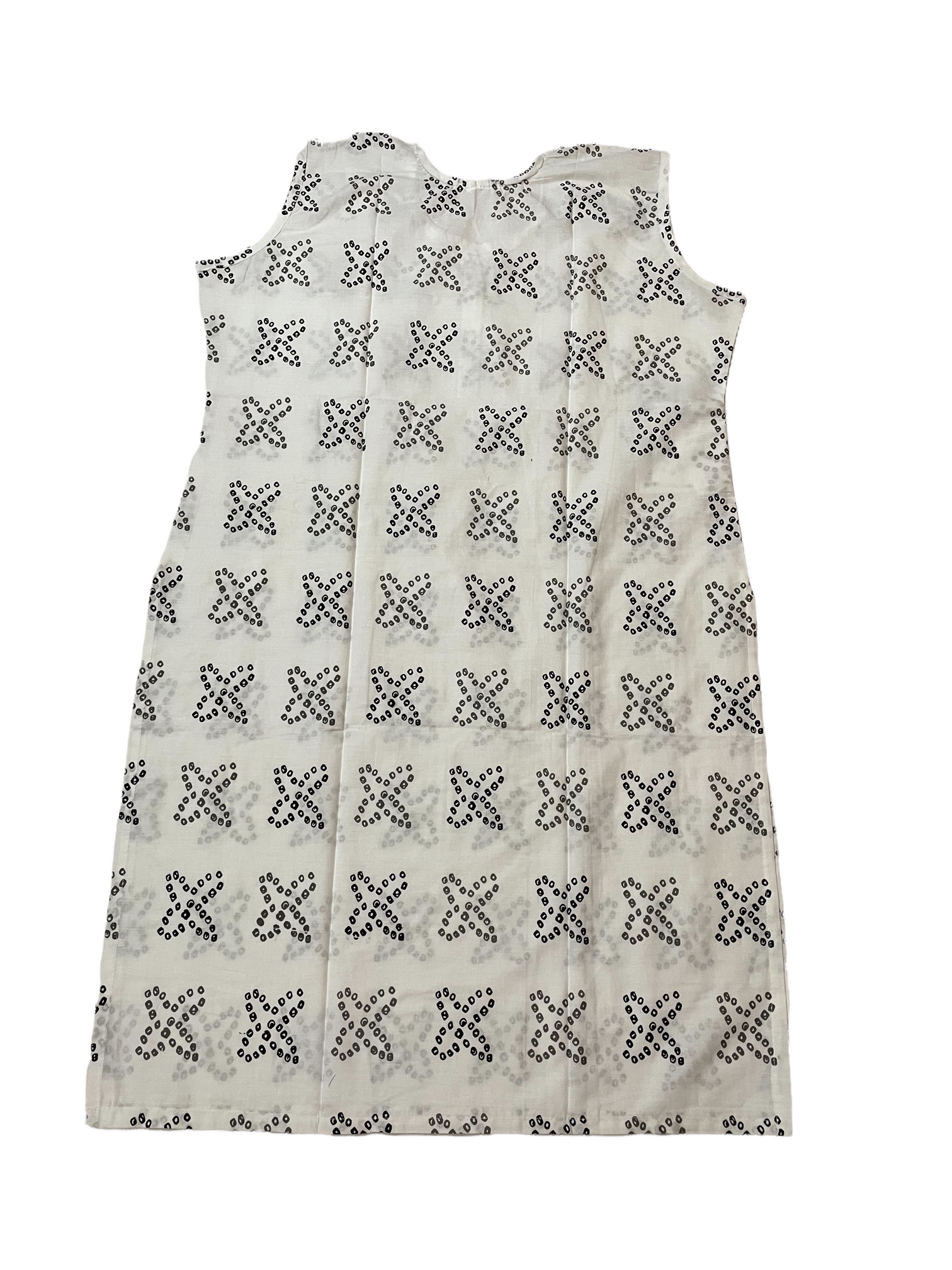 Pure Cotton White Colour Sleeveless Kurti (Sleeve Included Inside)