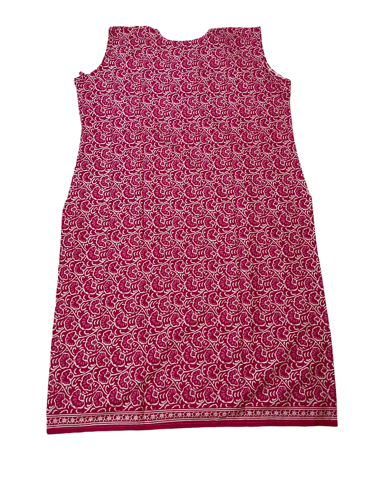 Pure Cotton Pink Colour Sleeveless Kurti (Sleeve Included Inside)