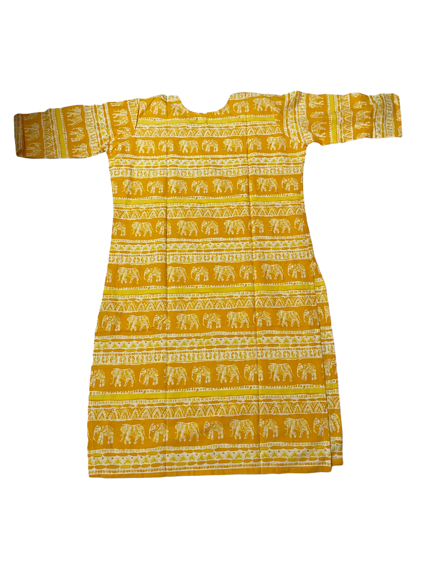 Pure Cotton Light Yellow Colour Kurti (3 Quarter Sleeve)