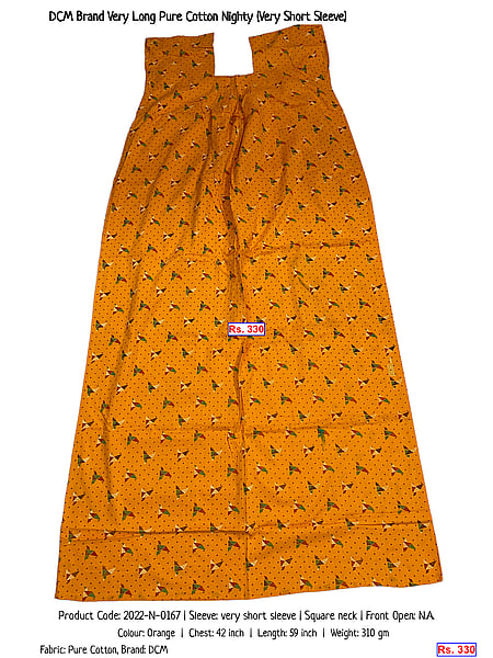 405-dcm-brand-very-long-pure-cotton-nighty-very-short-sleeve | Rs. 330