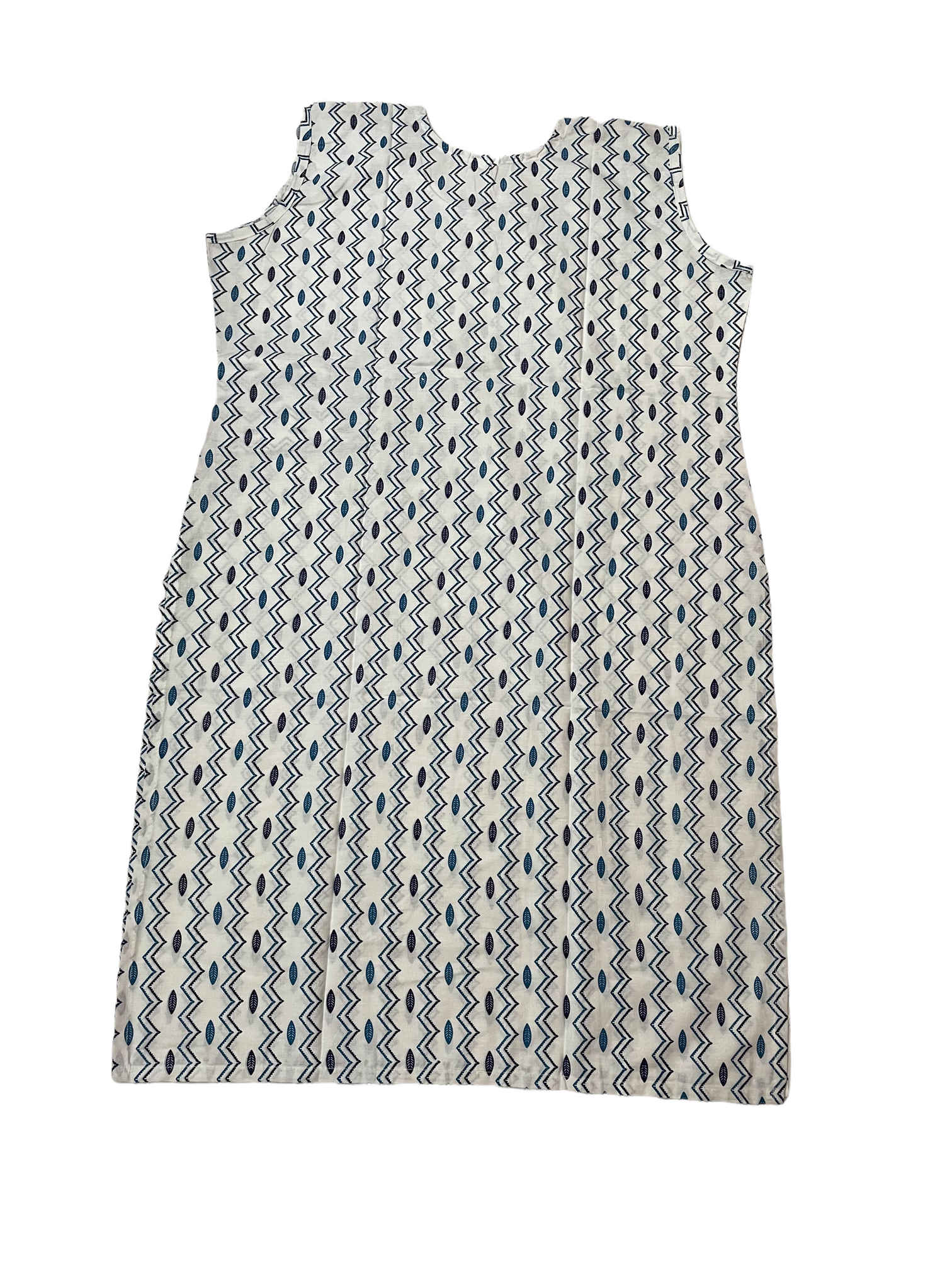 Pure Cotton White Colour Sleeveless Kurti (Sleeve Included Inside)