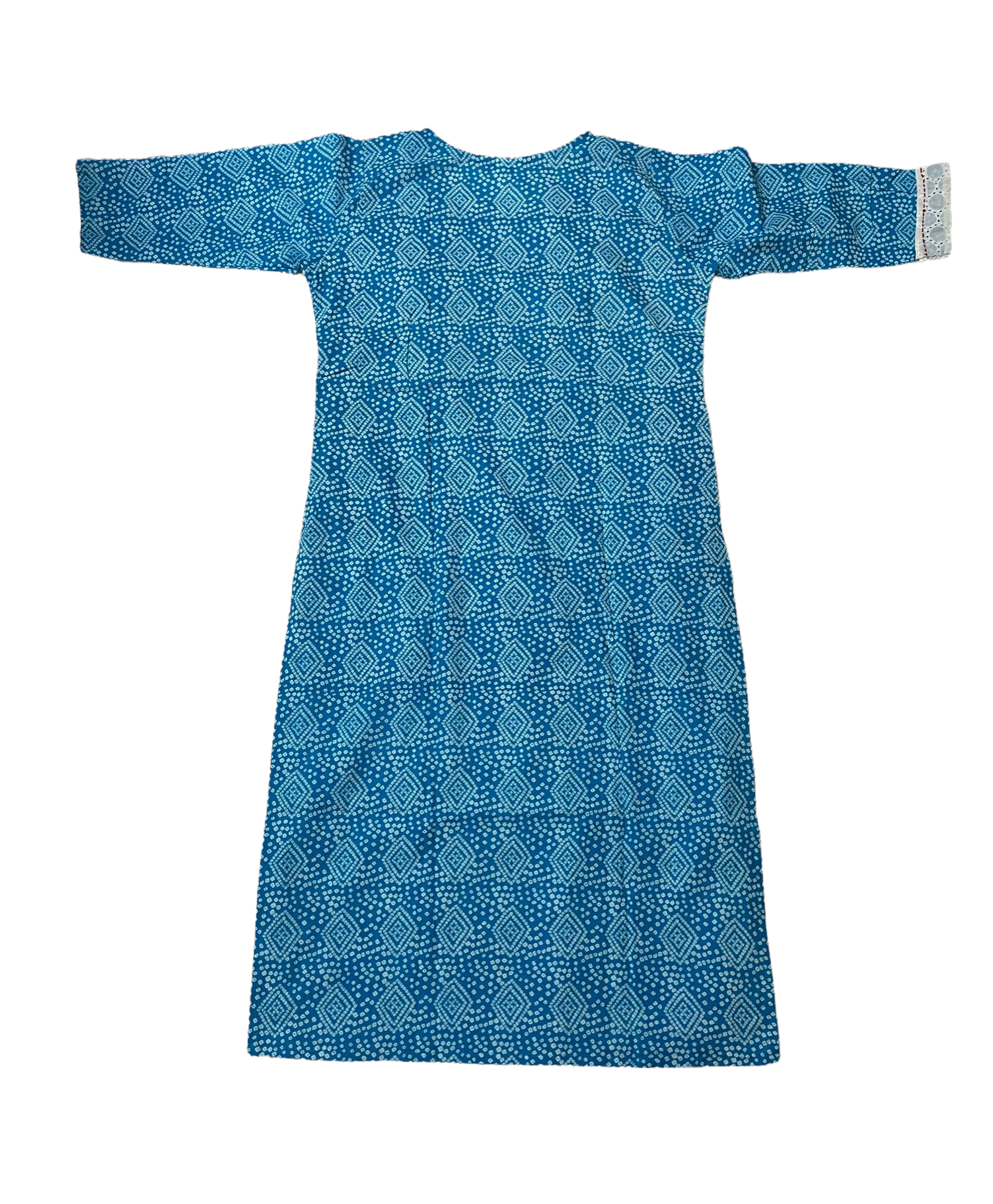 Sky Colour Pure Cotton Kurti (Hakoba At Chest & Two Sides) (3 Quater Sleeve) (Very Good Quality Guranteed)