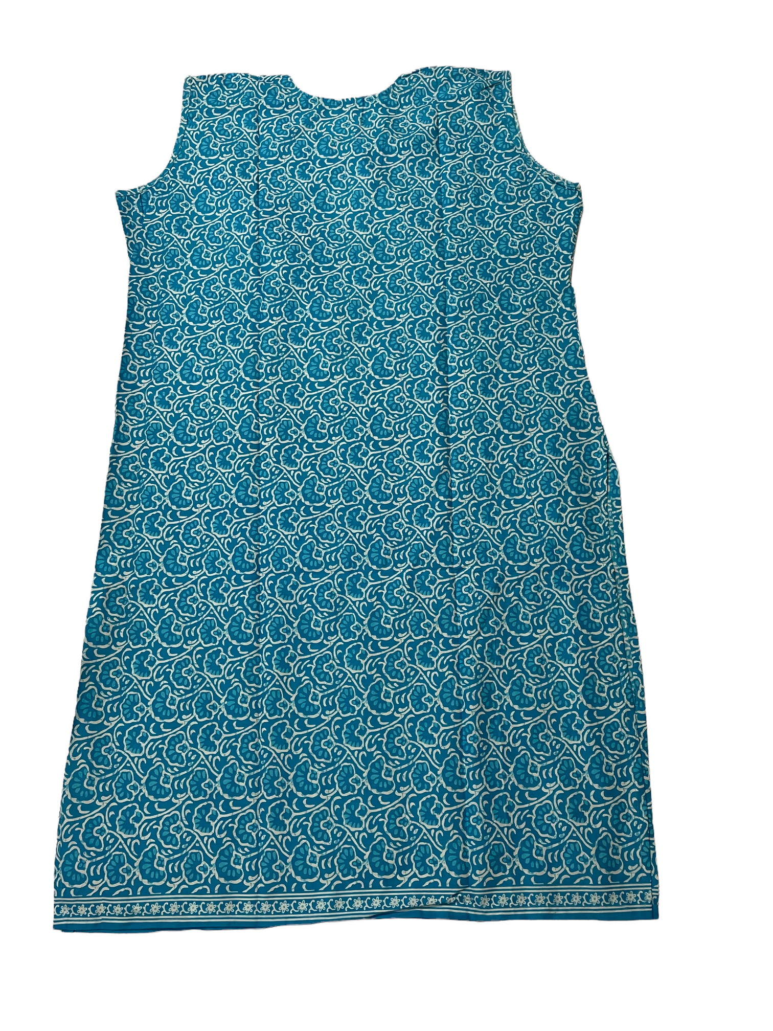 Pure Cotton Sky Colour Sleeveless Kurti (Sleeve Included Inside)