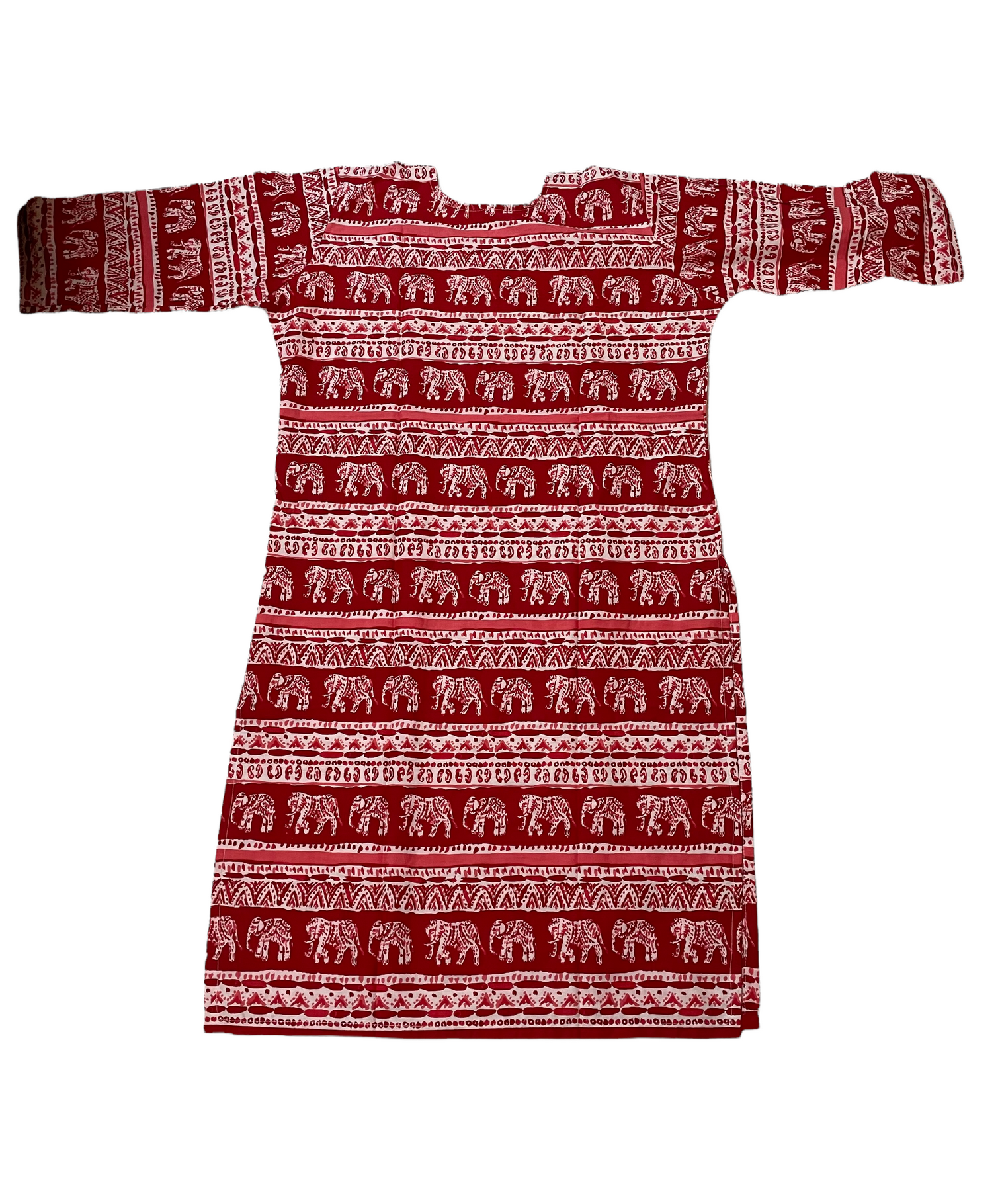 Pure Cotton Ruby Colour Kurti (3 Quarter Sleeve)