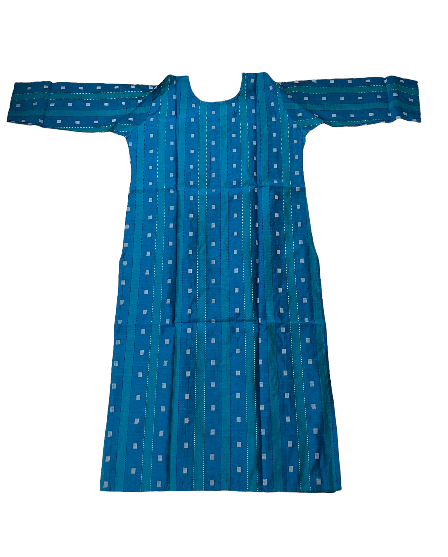 Sky Colour Kurti With 3 Quarter Sleeve (Fabric: Chanderi)