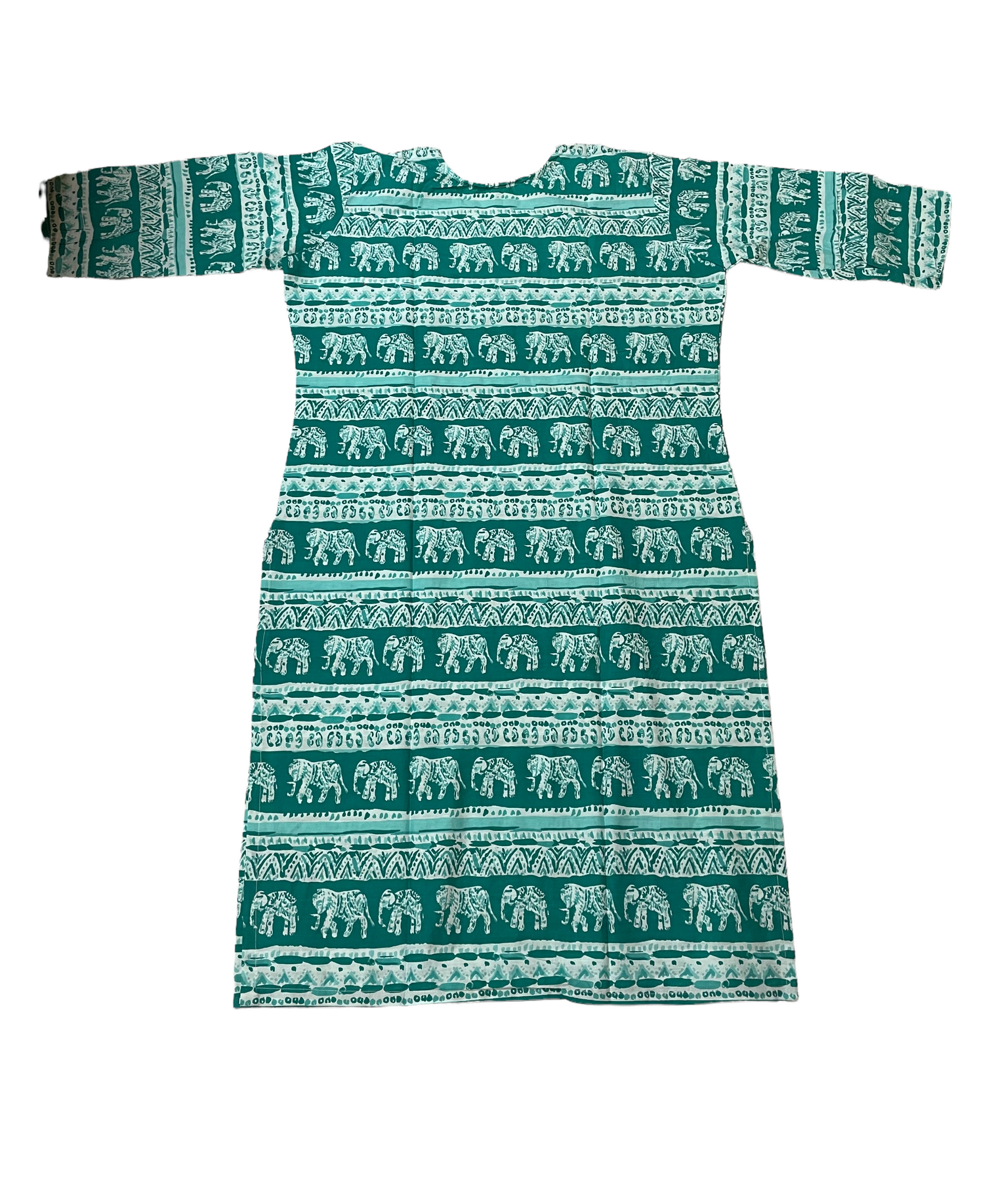 Pure Cotton Blue-Green Colour Kurti (3 Quarter Sleeve)