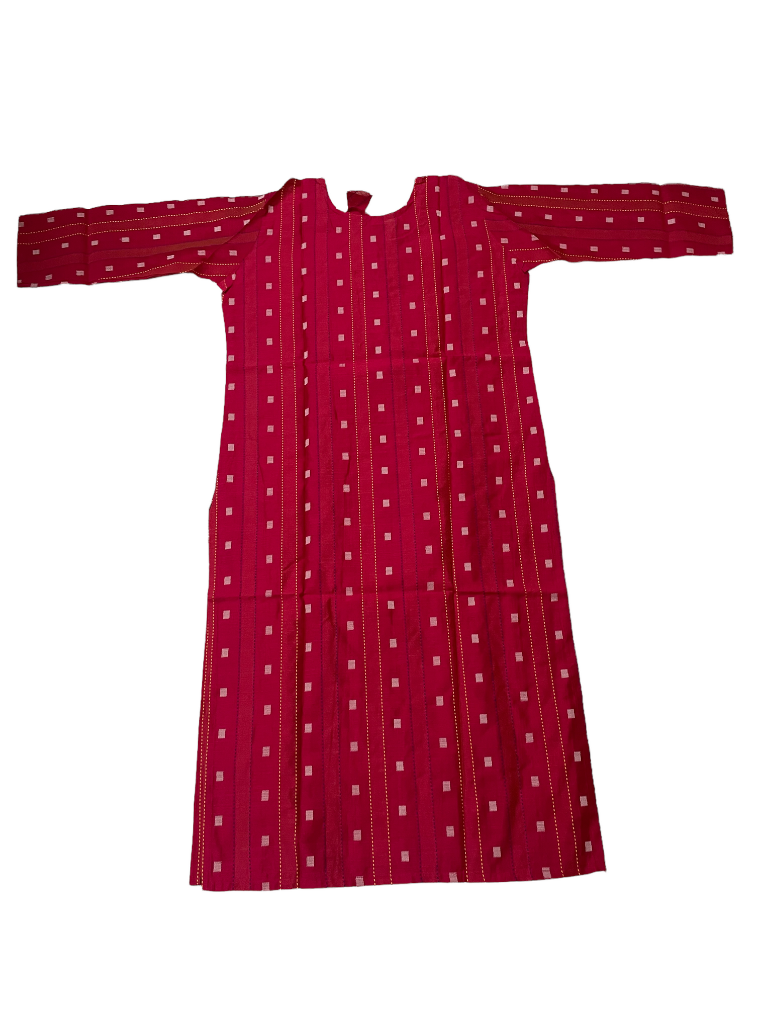 Pink Colour Kurti With 3 Quarter Sleeve (Chanderi Fabric)