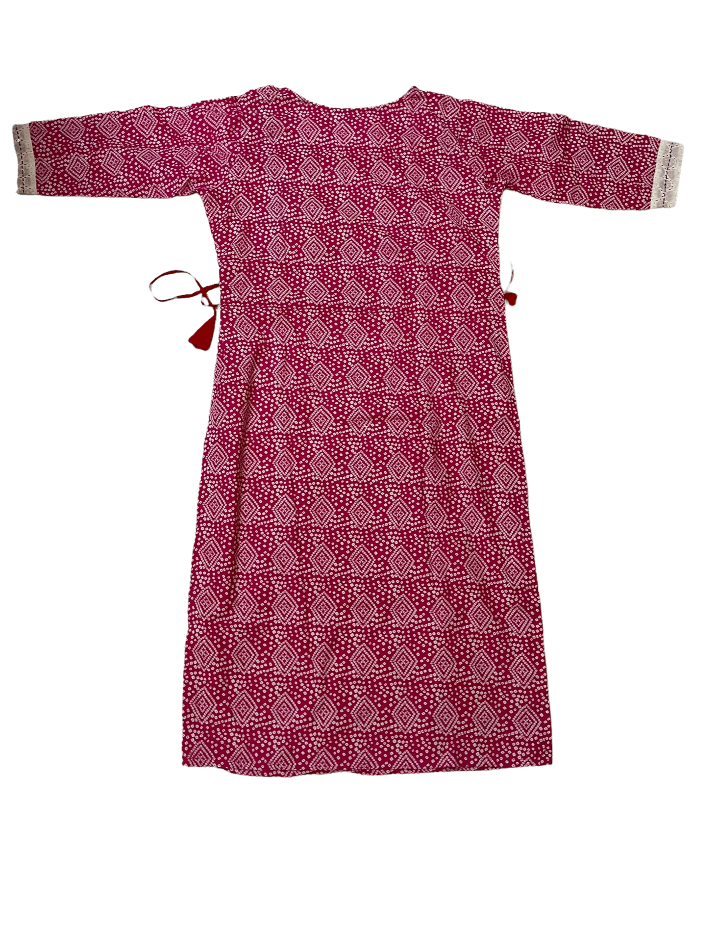 Pink Colour Pure Cotton Kurti (Hakoba At Chest & Two Sides) (3 Quater Sleeve) (Very Good Quality Guranteed)
