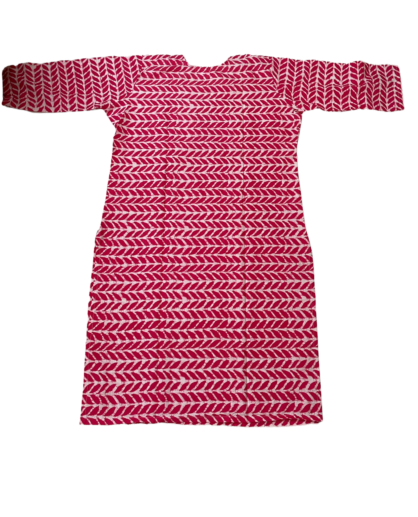 Pure Cotton Pink & White Colour Kurti (3 Quarter Sleeve)