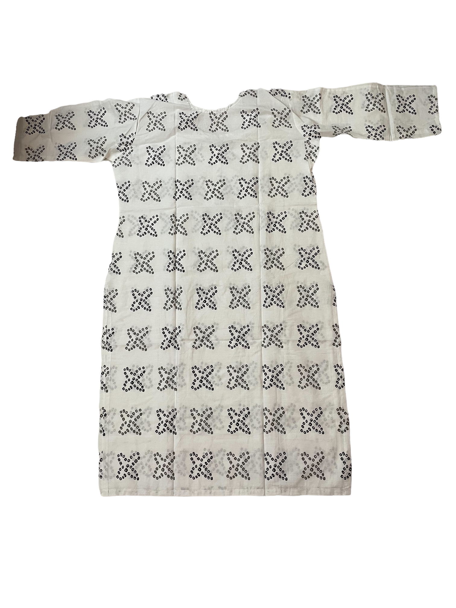 Pure Cotton White Colour Kurti (3 Quarter Sleeve)