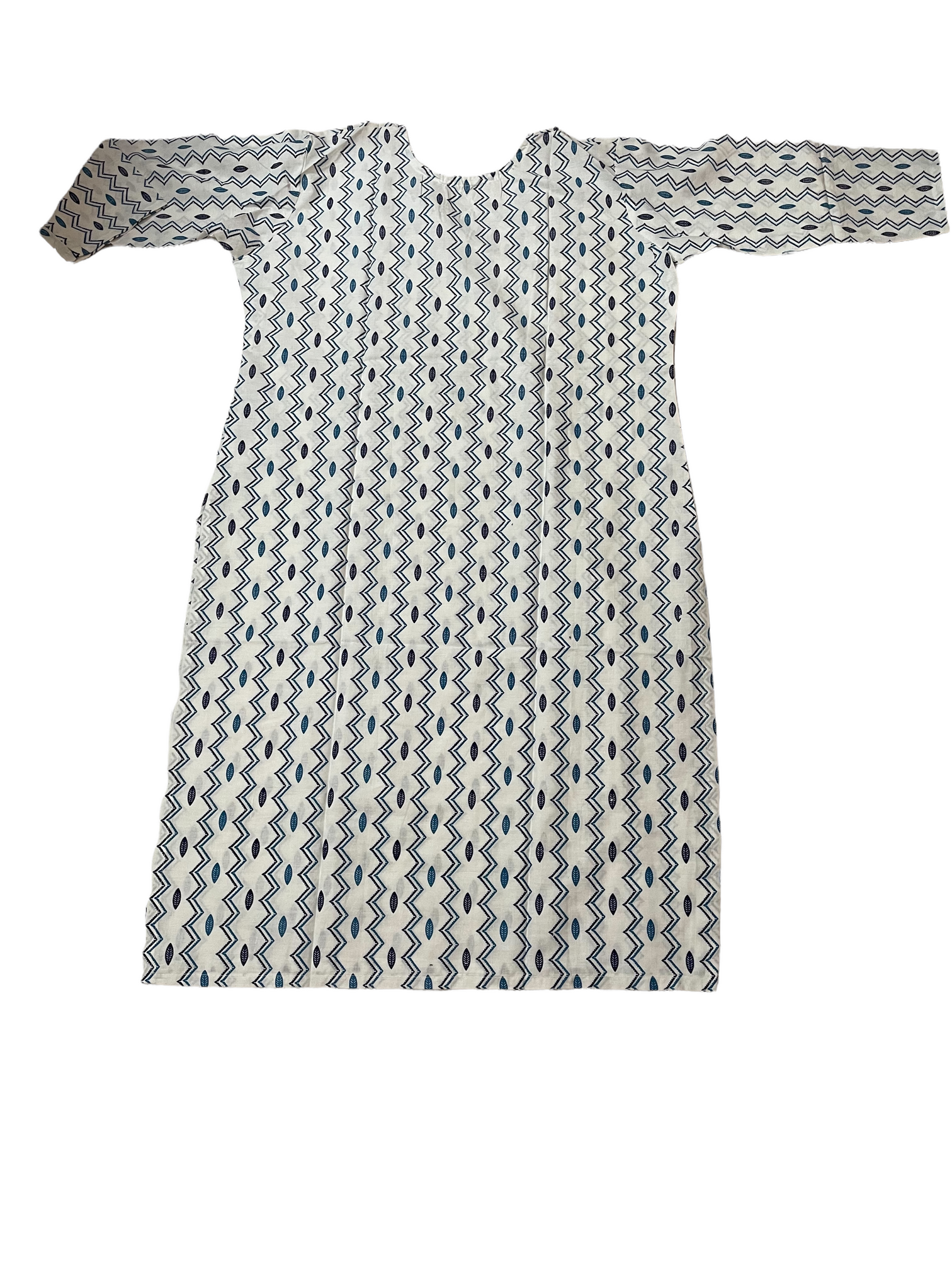 Pure Cotton White Colour Kurti (3 Quarter Sleeve)